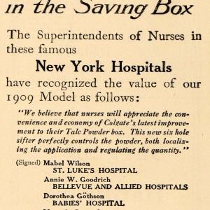 1909 Ad Colgate & Co. Talc Powder Beauty Products Nurse - ORIGINAL GH3 Outlet Footlocker Finishline