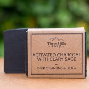 Three Hills Soap Activated Charcoal with Clary Sage Soap Popular Cheap Online