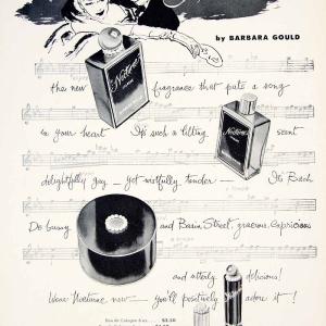 1954 Ad Vintage Nocturne Perfume Barbara Gould Fragrance Cologne Powder YTA4 Store Sale