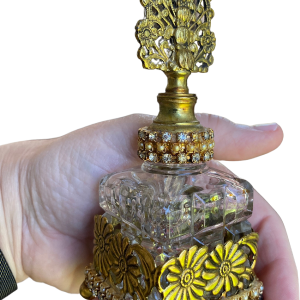 Vintage Czech Glass Ornate and Stunning Perfume Bottle 2025 New Sale Online
