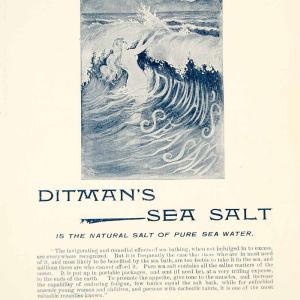 1895 Ad Antique Ditman Sea Salt Bath Bathing Health Remedy Nude Ocean Wave YMT3 Discount Best Seller