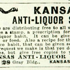 1907 Ad Kansas Anti-Liquor Society Temperance Movement Alcohol Medical YPHJ1 Buy Cheap Outlet