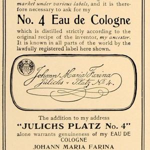 1907 Ad Johann Maria Farina Julichs Platz No. 4 Cologne - ORIGINAL CL4 Inexpensive Cheap Online