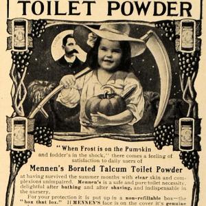 1907 Ad Mennen's Borated Talcum Powder Pumpkin Ax Girl - ORIGINAL GM1 Buy Cheap Deals