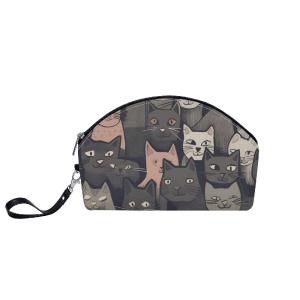 Cat Print  Curved Cosmetic Bag Visit New Cheap Pice
