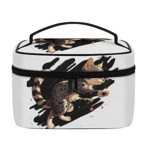 Cat Print  All-Over Print Leather Cosmetic Bag Comfortable Cheap Online