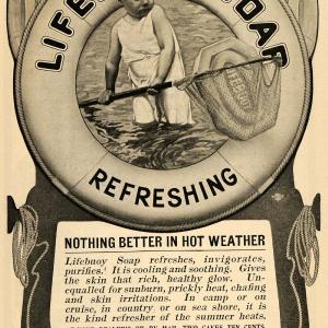 1902 Ad Swimming Lifebuoy Soap Lever Brothers Unilever - ORIGINAL TOM1 Outlet Shop Offer