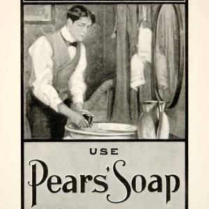 1902 Ad Vintage Pears Soap Edwardian Man Washing Hands Washstand Good Habit YSN2 Sast Cheap Pice