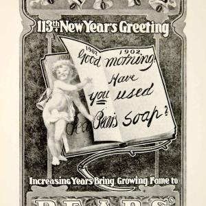 1902 Ad Vintage Pears Soap New Year's Day Greeting Baby 113th Year Beauty YSN2 Cheap Sale Now
