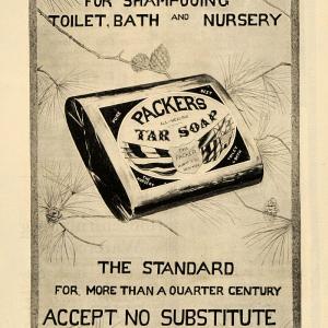 1902 Ad Packer Manufacturing Co. Tar Soap Pine Nuts - ORIGINAL ADVERTISING TOM3 Free Shipping New Styles