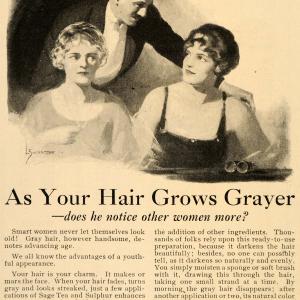 1925 Ad Wyeth's Sage Tea Sulphur Gray Hair Dye Coloring Jealous Women Beauty DL2 Cheap Sale Websites