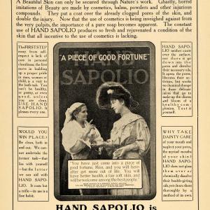 1906 Ad E Morgans Sons Sapolio Toilet Soap Bath Product - ORIGINAL TIN5 Clearance Order