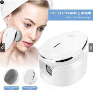 2 in 1 Electric Vibrating Facial Cleansing Brush Discount Latest Collections