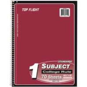 Top Flight WB705/PFW "Standard" 70-Sheet Wirebound Notebook 10-1/2"X8" Free Shipping Perfect