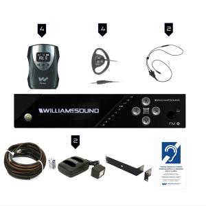 Williams AV FM 558 PRO D Large-Area Dual FM and Wi-Fi Assistive Listening Dante System with 4 FM R38 Receivers Comfortable Cheap Pice