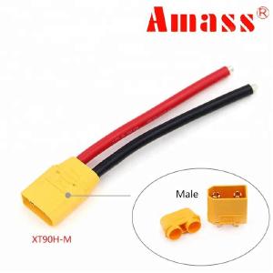 XT90 Male With Sheath Connector Pigtail 10CM 12AWG Silicon Wire Free Shipping Low Shipping