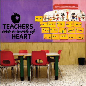 Teachers are a Work of Heart Decal Free Shipping Supply