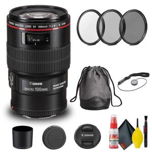 Canon EF 100mm f/2.8L Macro IS USM Lens (3554B002)   Filter Kit Basic Bundle Clearance Amazing Pice
