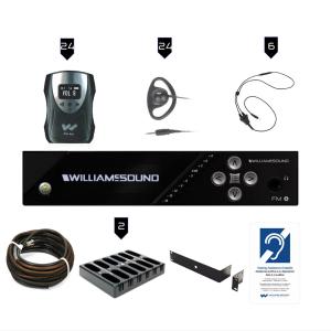 Williams AV FM 558-24 PRO Large-Area Dual FM and Wi-Fi Assistive Listening System with 24 FM R38 Receivers Outlet For Nice