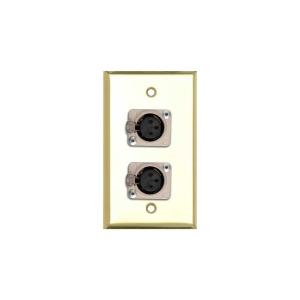 TecNec WPBR-1116 3 Pin XLR Female 1 Gang Wall Plate Brass 2025 Newest