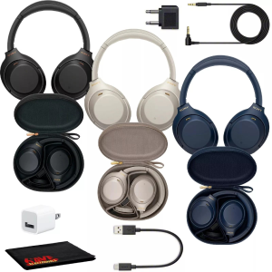 Sony WH-1000XM4 Wireless Noise Canceling Overhead Headphones with Mic for Phone-Call, Voice Control, With USB Wall Adapter and MicroFiber Cleaning Cloth - Bundle In China For Sale