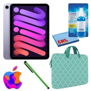 Apple iPad Mini 6 (64GB, Wi-Fi, Purple) Bundle with Mint Moroccan Sleeve Free Shipping Tumblr
