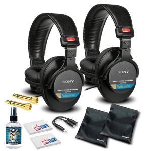 Sony MDR-7506 Headphones Professional Large Diaphragm Headphone (2 Pack) Bundle with Headphone Cleaning Solution Free Shipping Pick A Best