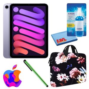 Apple iPad Mini 6 (64GB, Wi-Fi, Purple) Bundle with Black Floral Sleeve Sale Best