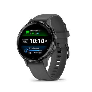 Garmin Venu 3S Slate Stainless Steel Bezel 1.2-Inch AMOLED Touchscreen Display Smart Watch with 41mm Pebble Gray Case and Silicone Band Free Shipping Purchase