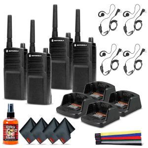 4 x Motorola RMU2040 On-Site 2-Way Radio (RMU2040) - 4 Pack With Mic  Ultimate Bundle Clearance Fashionable