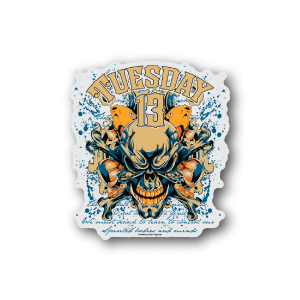 Tuesday 13 Skull and Crossbones Sticker Outlet Sast