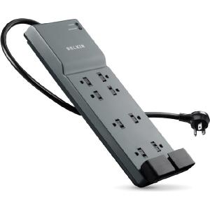 Belkin 8 Outlet Home/Office Surge Protector with telephone protection - 6 foot Cable - Black - 3550 Joules - 8 - 3550 J - 125 V AC Input - Cable Modem/DSL/Fax/Phone Professional