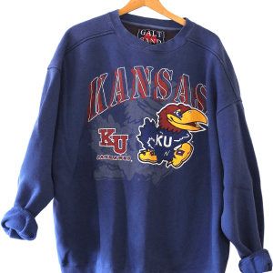 Navy Blue University of Kansas Jayhawks Sweatshirt by Galt Sand Cheap Shop