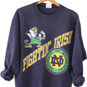 Navy Blue Notre Dame University Fighting Irish Cotton Sweatshirt by Hanes Cheap Sale Big Discount