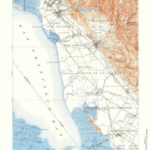 1915 Hayward, CA  - California - USGS Topographic Map Sale Original