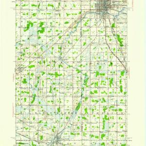 1910 Lansing, MI  - Michigan - USGS Topographic Map High Quality For Sale