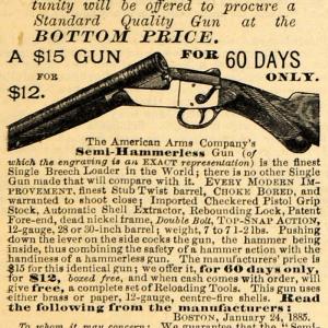 1885 Ad Ross Semi-Hammerless Single Breech Loader Gun - ORIGINAL TCM1 Visit