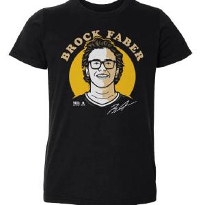 Youth Brock Faber Minnesota Wild 500 Level Black Headshot T-Shirt - Unisex Cheap Sale Excellent