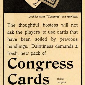 1908 Ad Congress Gold Edged Playing Cards Pricing - ORIGINAL ADVERTISING EM2 High Quality For Sale