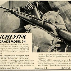 1934 Ad Winchester Arms Super Model 54 Hunting Rifle - ORIGINAL ADVERTISING SPM1 Free Shipping For Sale
