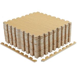 12 Tiles Exercise Wood Grain Puzzle Interlocking Foam Gym Floor Mats - Nature Wood Cheapest Cheap Online