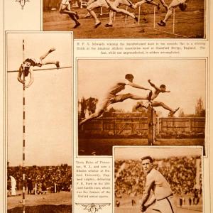 1923 Rotogravure Track Field Events Hurdles Pole Vault Hammer Throw Tevis Huhn Ebay Online