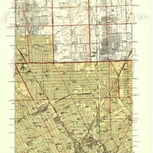 1940 Highland Park, MI  - Michigan - USGS Topographic Map Discount Footaction