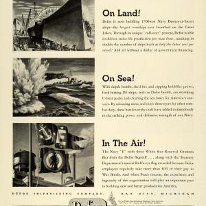 1944 Ad Defoe Shipbuilding Bay City Navy E Pennant WWII Bullseye Flag FZ6 Cheap The Cheapest