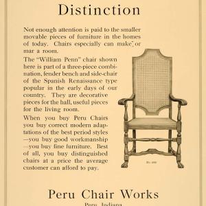1918 Ad Peru Chair Works Indiana William Penn Furniture - ORIGINAL GF1 Low Cost Sale Online