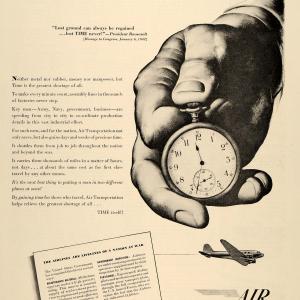 1937 Ad Air Transportation Military Stopwatch Roosevelt - ORIGINAL SEP4 Genuine Online