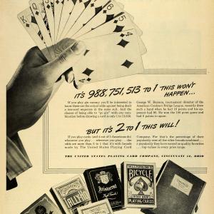 1944 Ad United States Playing Card Co Cincinnati Card Game Player Deck Ohio LF4 Popular Online
