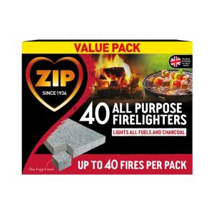 Zip Firelighters All purpose Fire Starter Cubes - Pack of 40 Outlet 2025 Unisex
