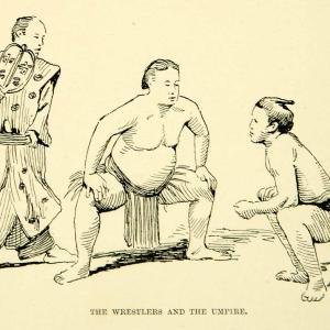 1893 Print Sumo Wrestler Umpire Referee Traditional Japanese Squat XGAE2 Outlet Choice