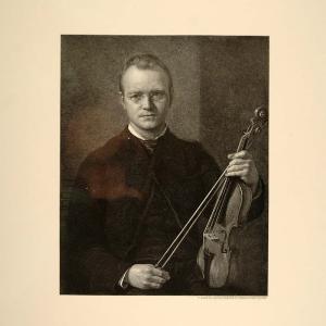 1893 Print Portrait Man Violin Violinist Wyatt Eaton - ORIGINAL CT2 Outlet Buy